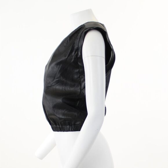 Ramy Brook Faux Leather Muscle Tee in Black - Picture 4 of 5